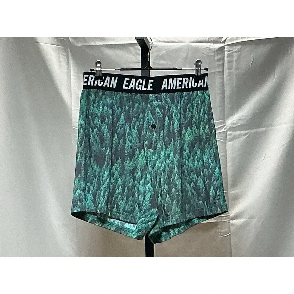 American Eagle Men's Boxer Shorts XS 26-28 Forest Tree Print NWOT